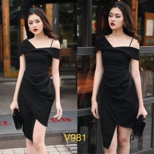 đầm body lệch vai